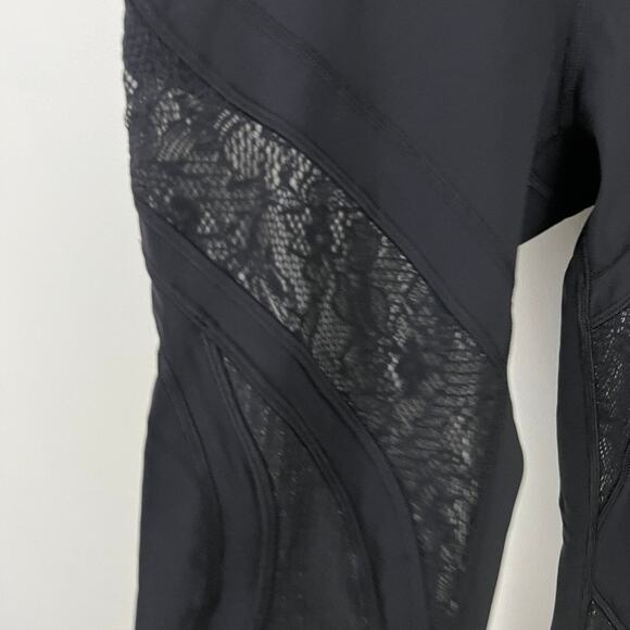 Lululemon Wunder Under High Rise Tight 25" Black Lace Women Size 8 - Picture 7 of 12